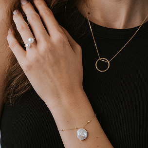 Bransoletka z perłą niesymetryczną